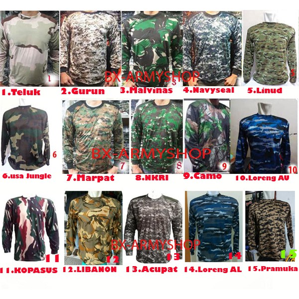 KAOS LORENG ARMY LENGAN PANJANG