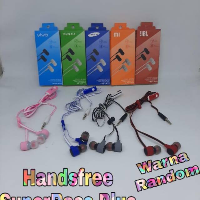 Handsfree warna warni super bass