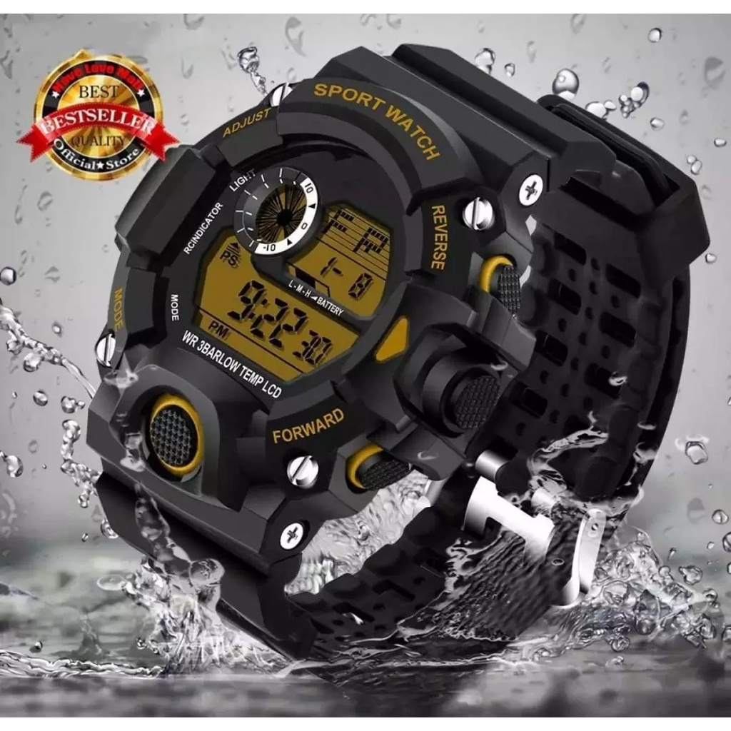 TERMURAH BISA COD!!! Original 1384 Jam Tangan Pria Army Sport Digital LED Silikon PU 54 mm - Anti Air 50 M Renang - Water Resistant Watches