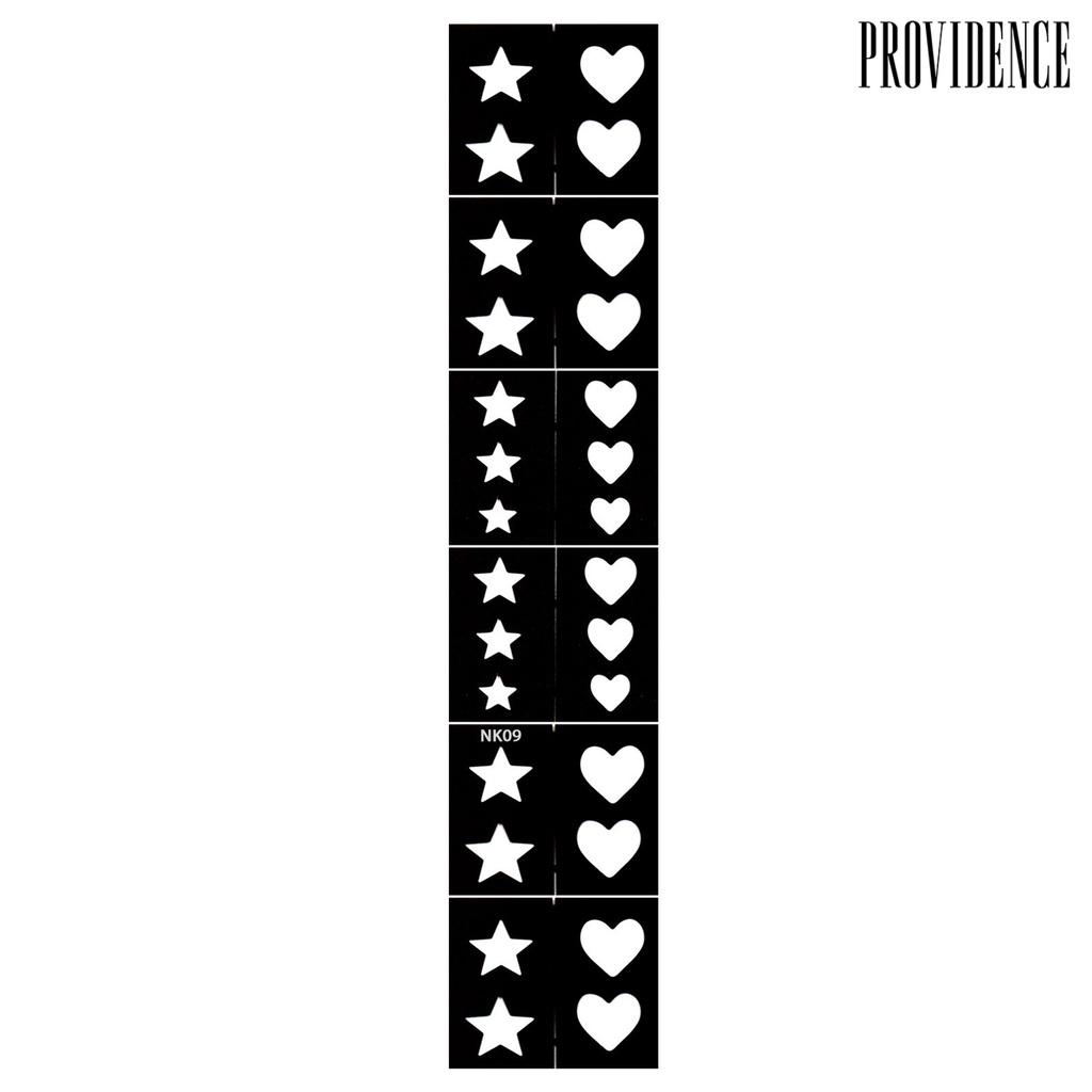 Providence Stiker Stensil Stempel Kuku Motif Hati / Bintang Untuk Nail Art DIY