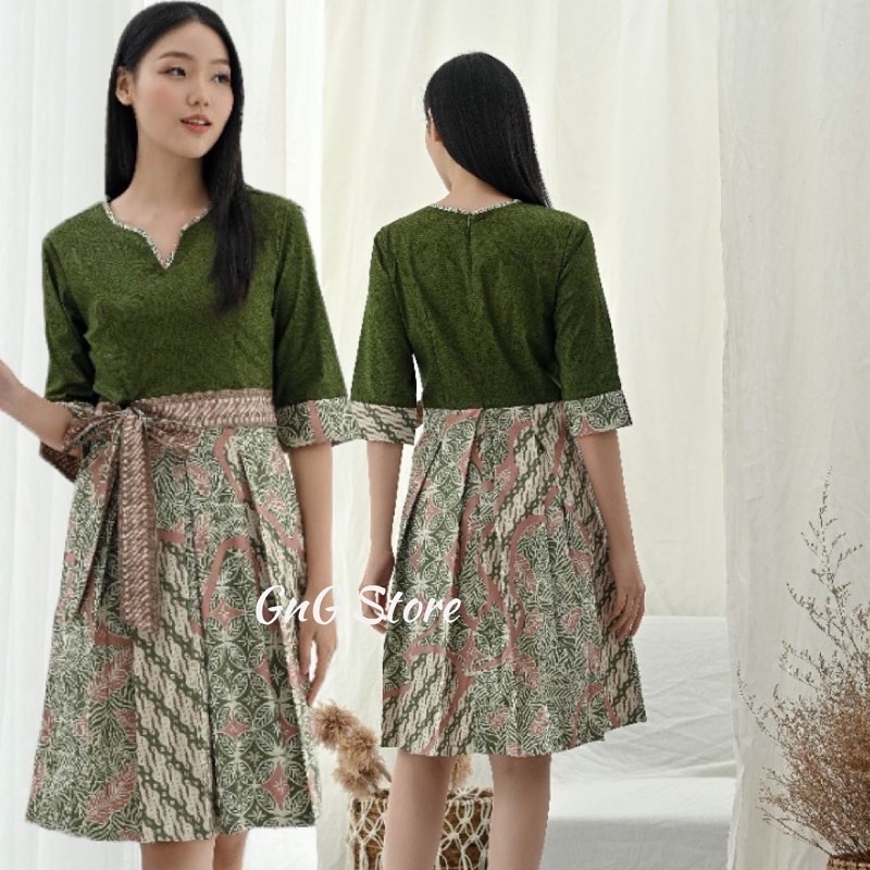 Dress Batik 263 UBI/ Batik Wanita Modern/ Batik Couple