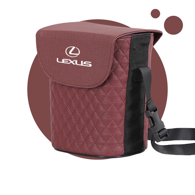 (G-CLUB) Tempat Sampah Bahan Kulit Tahan Air Untuk Mobil Lexus Semua Model