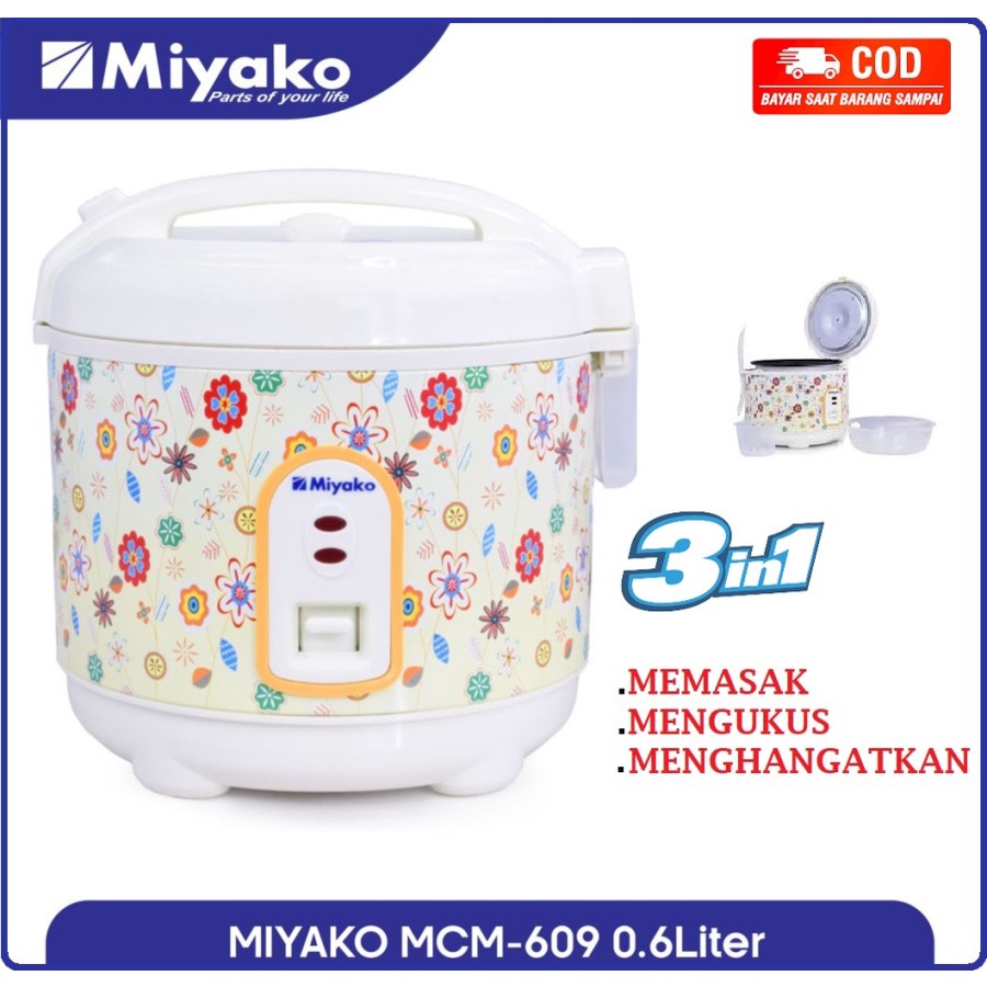 Magicom Miyako MCM-609 Rice Cooker 0.6 Magicom 3in1 MagicomMultifungsi