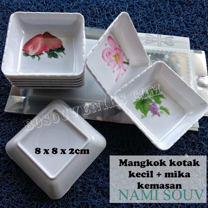 MANGKOK KOTAK KECIL+ Mika lembaran|| Souvenir Pernikahan