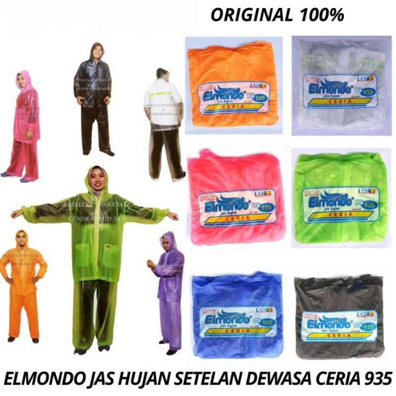 Jas Hujan Elmondo Baju Jaket Celana Ceria 935-Jas Hujan Setelan Karet Murah Pria Wanita - Mantel Jas Hujan Murah Berkualitas