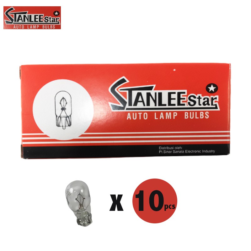 Stanlee bohlam lampu tusuk sein bulat T13 12V-10W Putih (10 pcs)