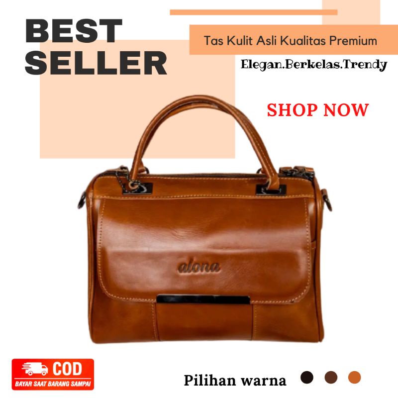 Tas Kulit Asli Wanita Selempang Slempang Sling Bag Kulit Asli Cewek Kantor