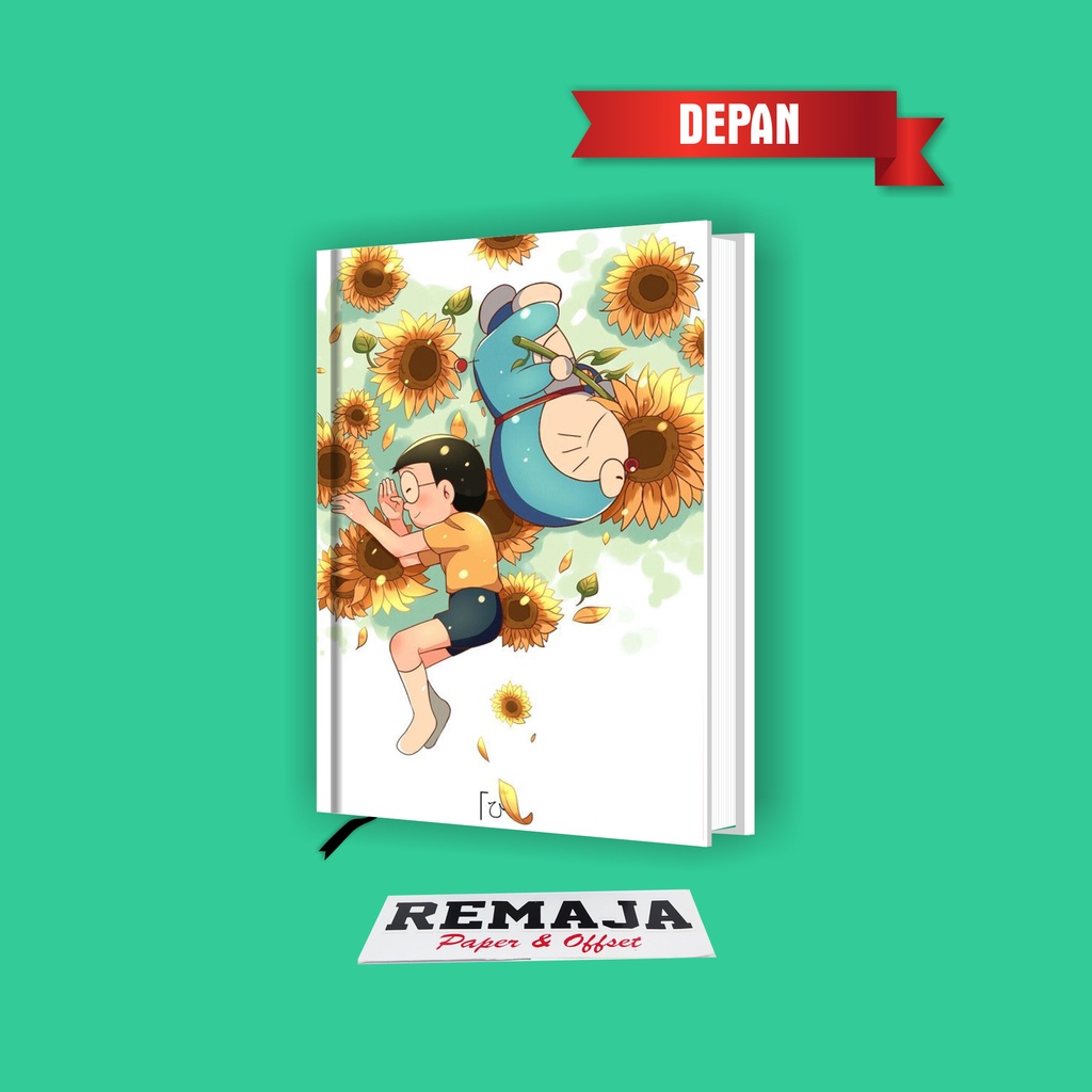 

Pocket book/Notebook Hardcover DORAEMON BUNGA A6 & A5 / buku tulis catatan notes