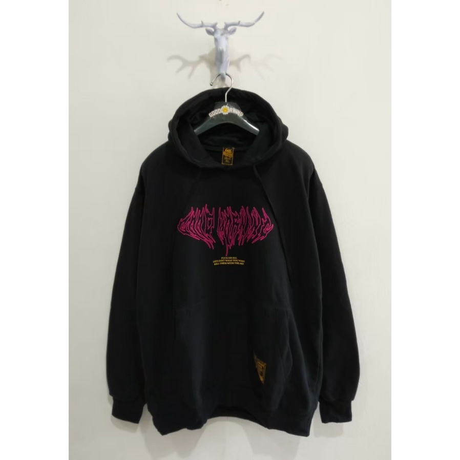 GM hoodie sweater pria warna hitam art grafity GMSH123