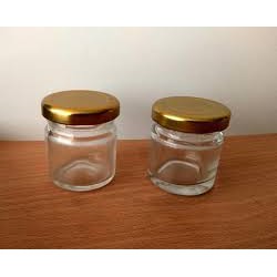 JAR / TOPLES KACA 124/ 90ML+TUTUP PLAT GOLD / TOPLES KACA