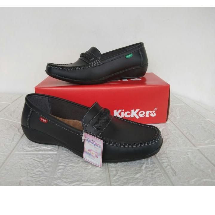 Special Price.. sepatu pantofel Kickers pantofel wanita flat kerja sekolah formal hitam
