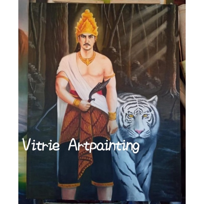 lukisan prabu siliwangi 80x60cm