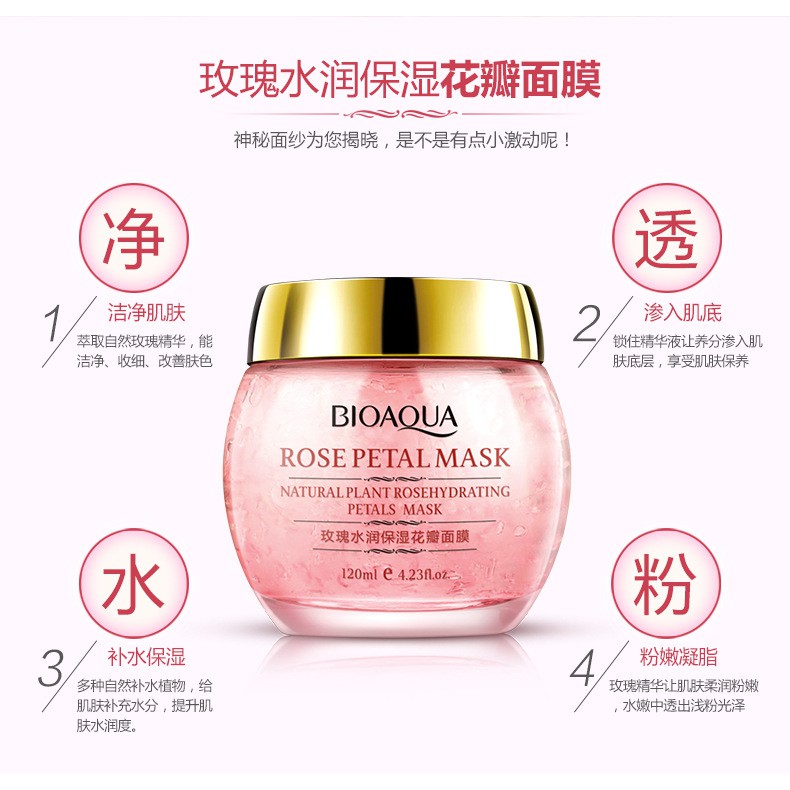 Bioaqua Krim Malam Masker Tidur Mawar Nourishing Rose Petal Sleeping Mask Cream