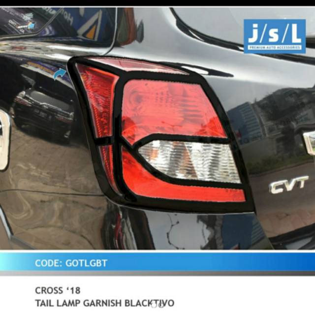 Garnish lampu belakang Datsun cross/ tail lamp garnish Hitam &amp; Chrome jsl