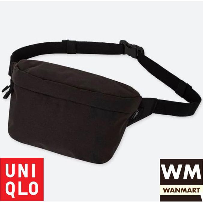 Barang Berkualitas UNIQLO Men Tas Ransel Singlestrap Pria Selempang Waist Bag Black CUCI GUDANG