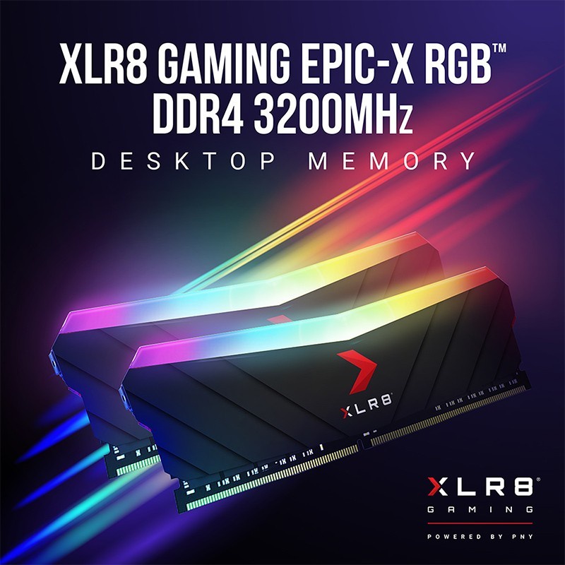 Ram PC PNY 32GB DDR4 3200MHz (2x16GB) XLR8 Gaming EPIC-X RGB