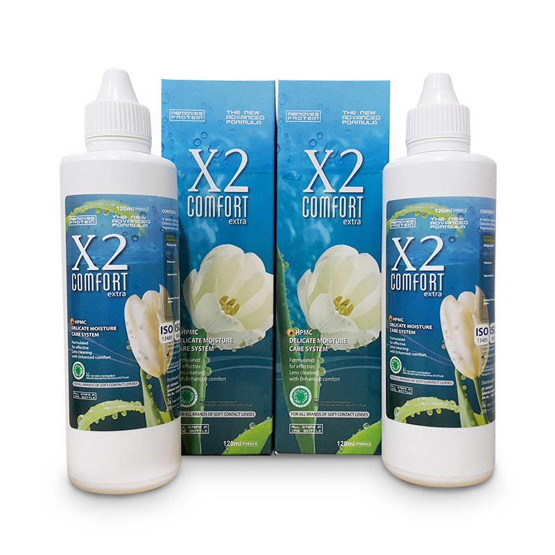 [ 120ml ] X2 Comfort 120 ml / Cairan / Air Pembersih  Softlens X2