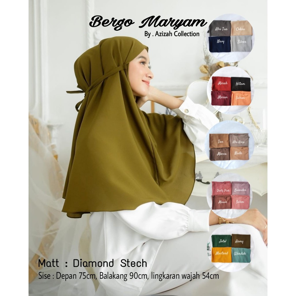 Bergo Maryam Diamond Italiano Strech