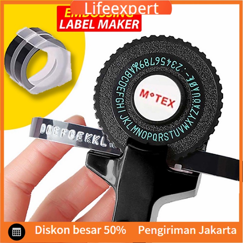 

Alat Pembuat Label / Label Maker Murah Emboss 3D Motex E101 Paket 1 Wheel