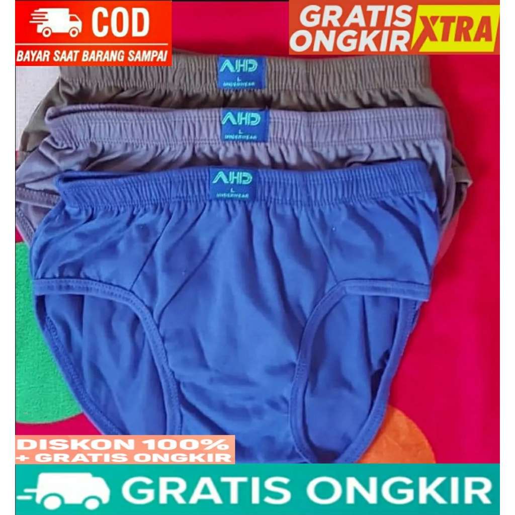3 Pcs Celana Dalam Pria / CD Pria / Sempak Pria/ Underwear Pria AHD Berkualitas COD