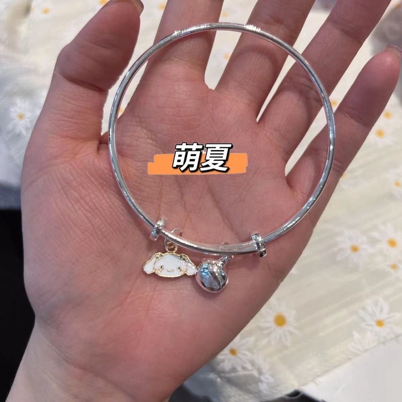 Gelang Giok Laurel Dog Kulomi Warna Silver Gaya Korea Untuk Pasangan