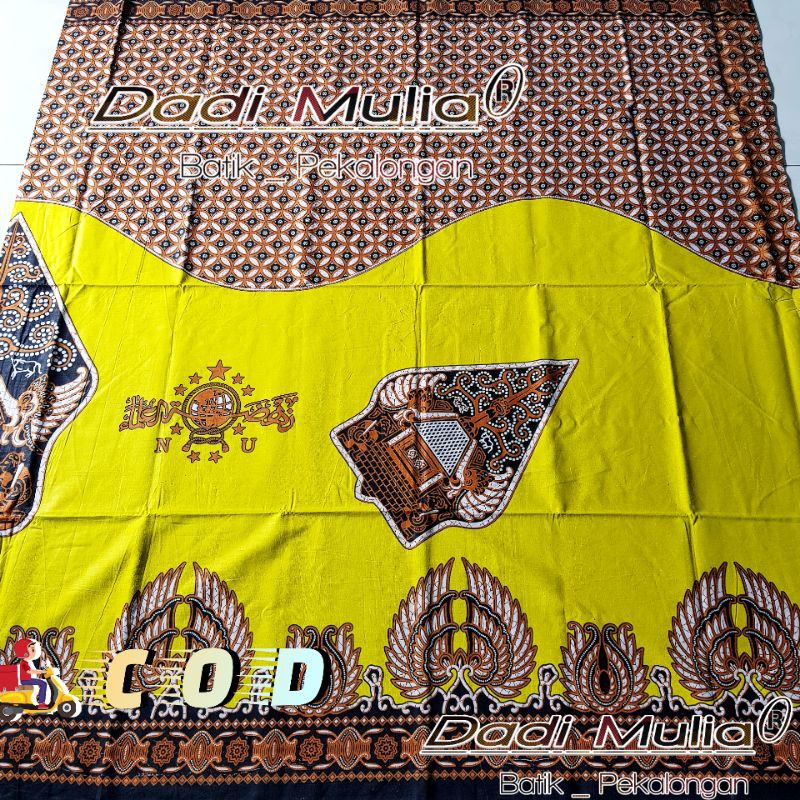 SARUNG PRIA DEWASA BATIK GUNUNGAN KUNING TERLARIS WAYANG BATIK KANG SANTRI MOTIF NU TERBARU GUS AZMI