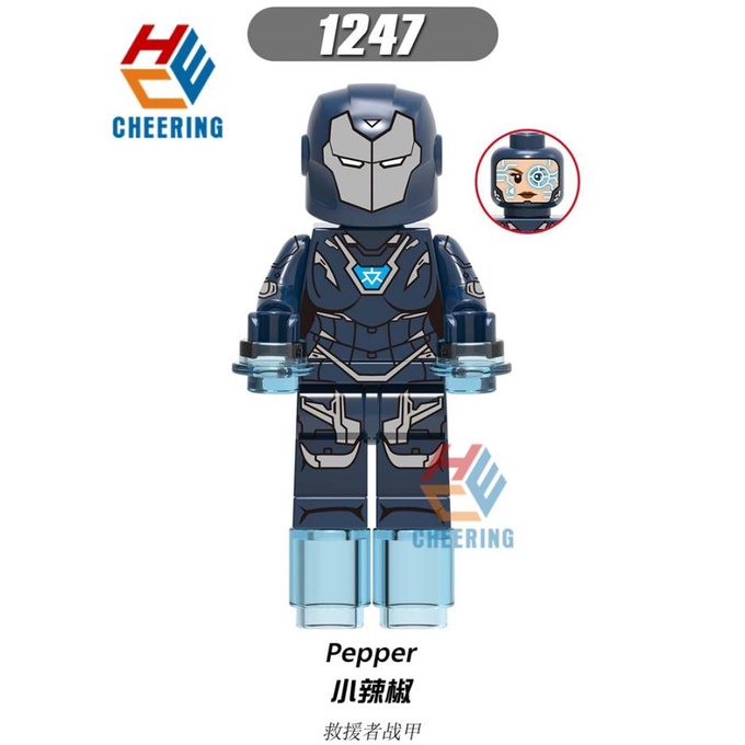 XH1247 Pepper Potts Rescue Avengers Minifigure Brick Block X0256
