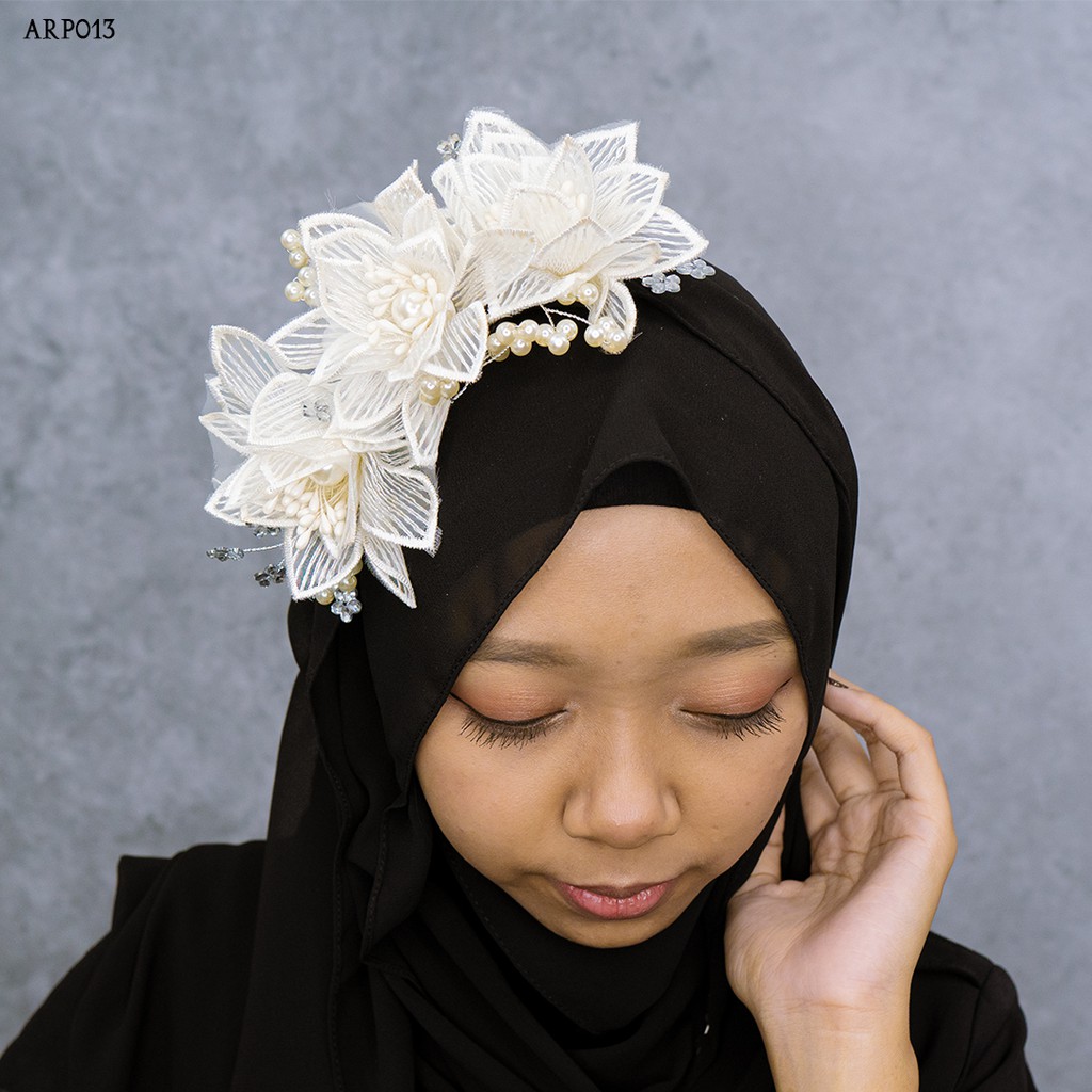 [PRODUK TERLARIS] HEADPIACE BROKAT MUTIARA AKSESORIS BRIDAL WANITA ARP013