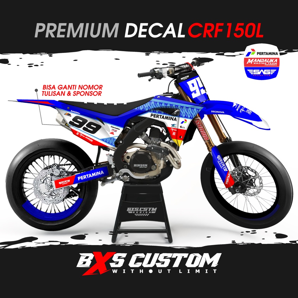 [VIRAL] STICKER DECAL CRF MANDALIKA | DECAL FULL LIVERY PERTAMINA MANDALIKA RACING TEAM SAG