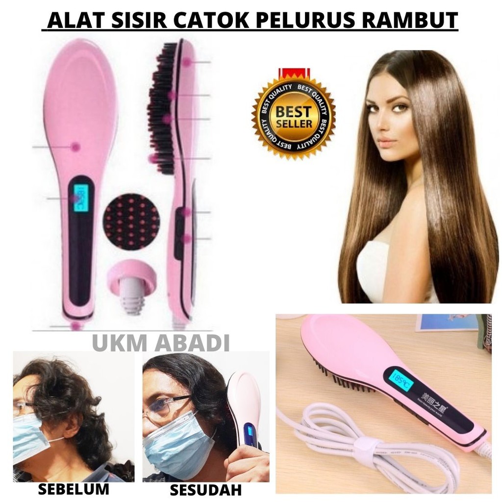 Sisir Catok Pelurus Rambut Elektrik Ion Fast Hair Straightener 111135