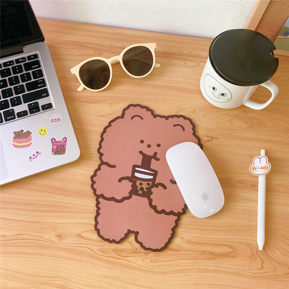 【TERSEDIA &amp; COD】Mouse Pads Komputer berbentuk Beruang yang lucu