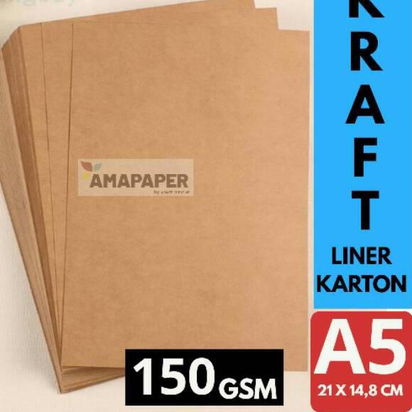 

Pasti Murah IFS [100 LEMBAR] Kertas Kraft Liner 150gsm A5 - Blank Paper Kertas Samson Crafting Cokel