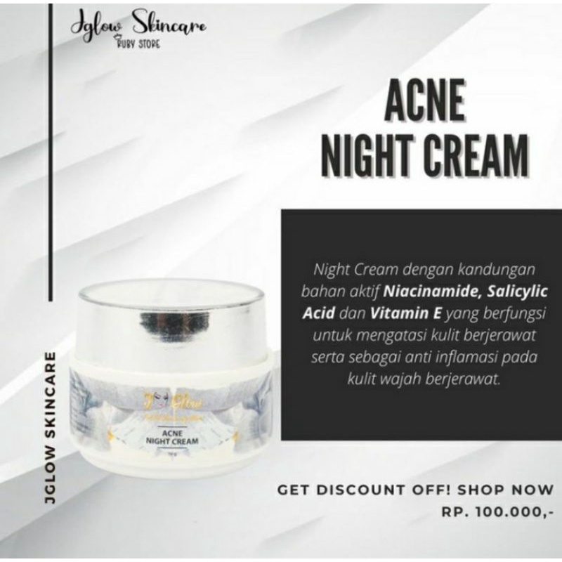 J. glow cream klinik/JNC 3/acne night cream