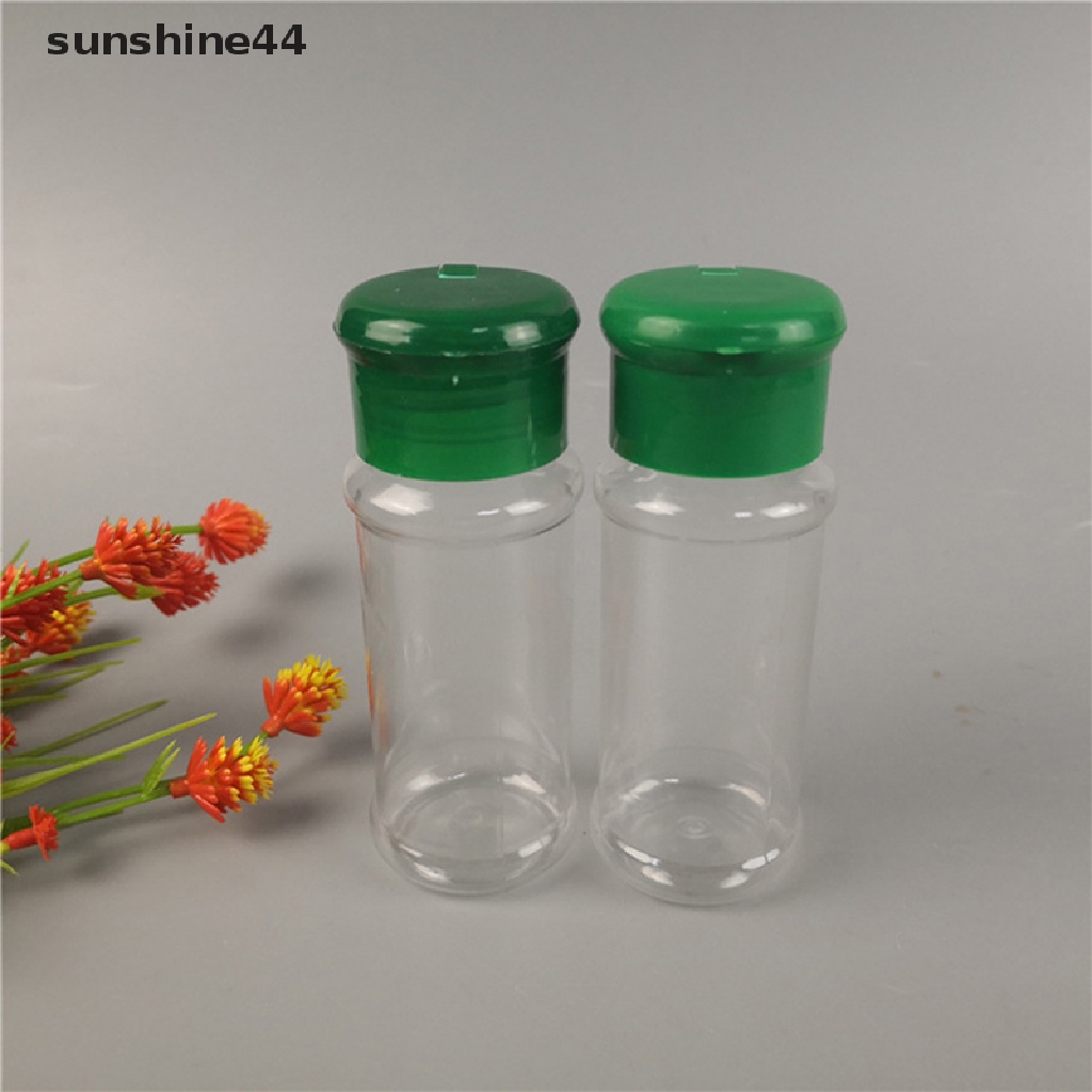 Sunshine 2pcs / Set Botol Plastik Transparan Untuk Merica / Garam / Minyak  .