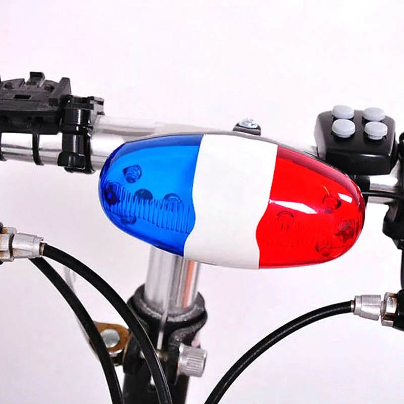 Klakson / Bel Sepeda Sirine Polisi 4 Suara + Lampu Sepeda 6 LED
