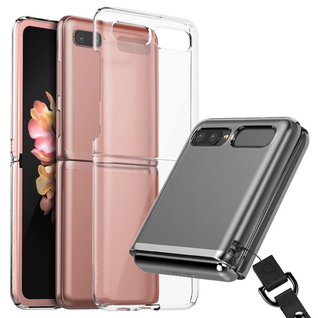 Samsung Galaxy Z Flip Case , Durable PC, Strap Hole, Clear