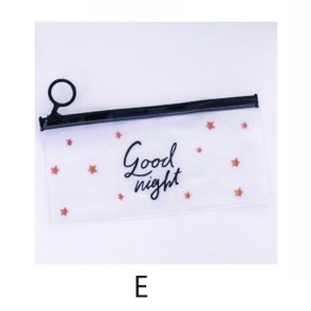 FygaleryMedan HL0074 Tempat Pensil Transparan Pouch Motif Lucu Serbaguna-Kode E