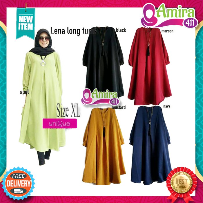 New Wilona Tunik Ori Moela Bahan Monalisa Atasan Tunik Muslim Grosir Fashion Murah Solo