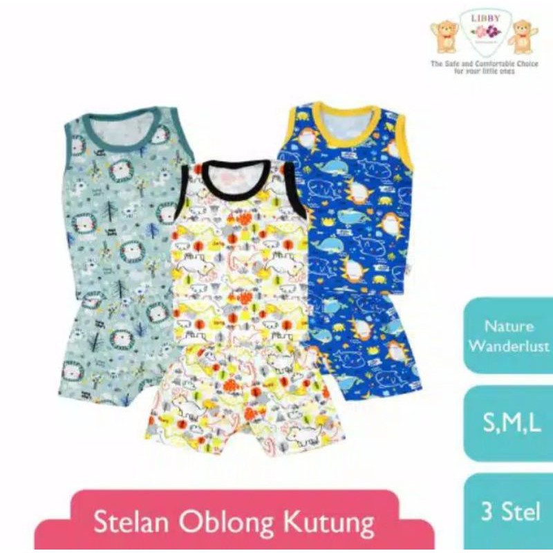 LB020 Libby Setelan Baju Bayi Oblong Kaos Singlet Kutung Kensi Size S M L Travel Universe-Stelan Wonderlust