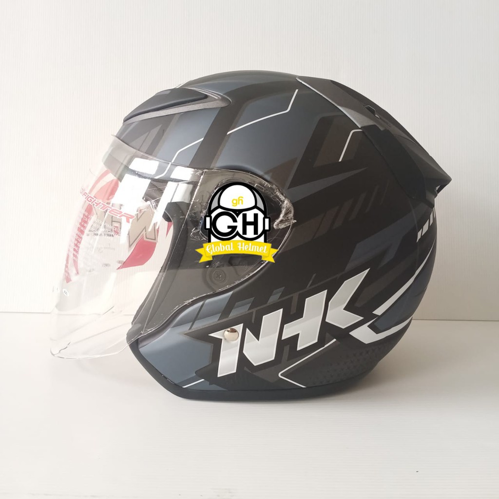 HELM NHK R6 PATROL BLACK SILVER DOFF NHK R-6 MOTIF PATROL BLACK SILVER DOFF