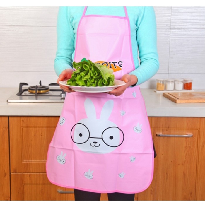 Celemek Dapur / Apron Masak Anti Air Motif Celemek Karakter Kartun Lucu Waterproof Korean Apron