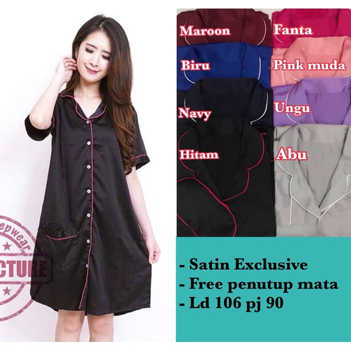 piyama daster satin Baju-Tidur-Wanita-Set-Celana-Piyama-Renda-Seksi-Atasan-Set-Malam-Women-Nig E2B8