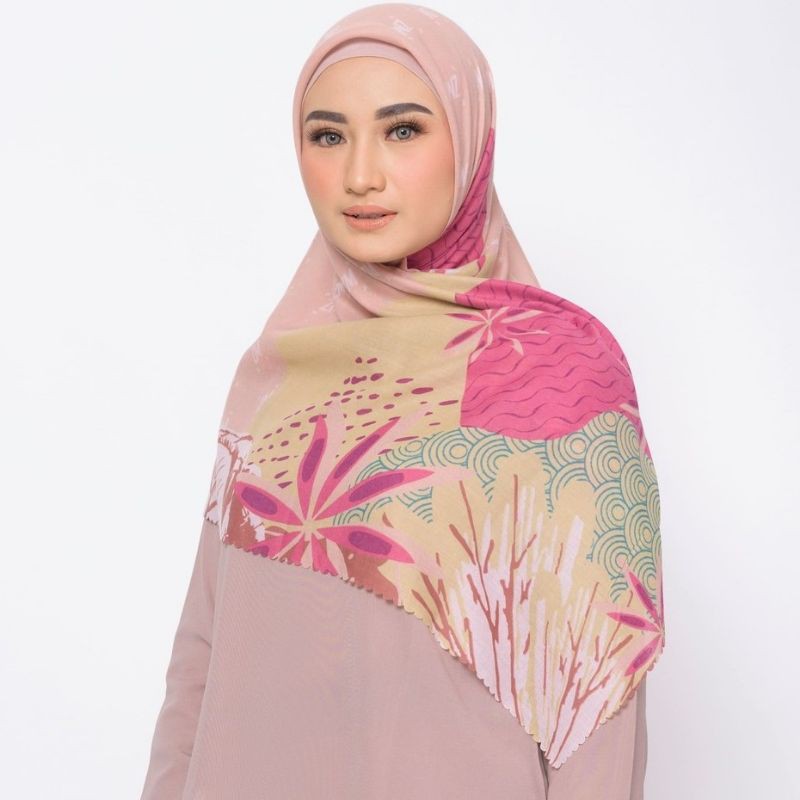 ZM Zaskia Mecca - Terapung khaki Scarf Kerudung Segi Empat Ultra Sonic