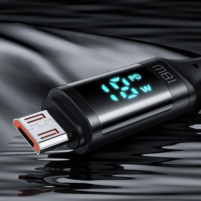 MCDODO CA-1070 Cable Digital LED USB to Micro USB 1.2m - 18W - Garansi Resmi 6 Bulan