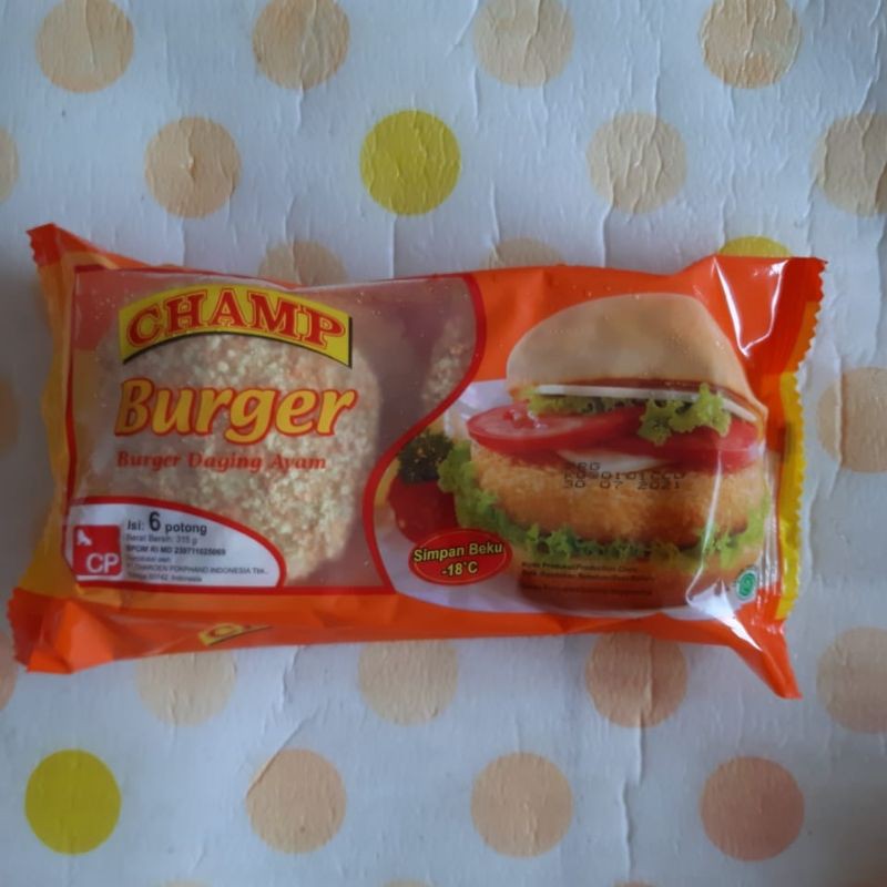 

Champ Burger Ayam isi 6 pcs