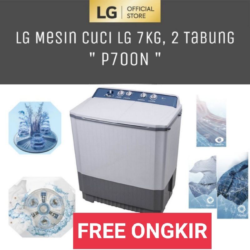 MESIN CUCI 2 TABUNG LG P7000N P 7000 N 7KG MURAH