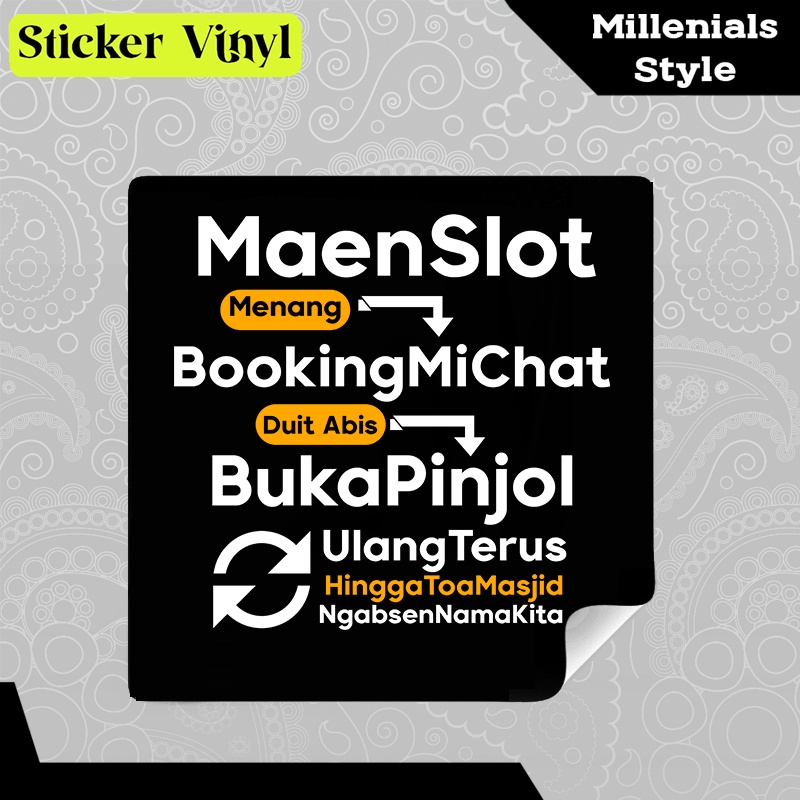 

Stiker Sticker Maen Slot Buka Pinjol Ulang Terus Game Pragmatic Play Milenial Style Aesthetic Vinyl Satuan Anti Air