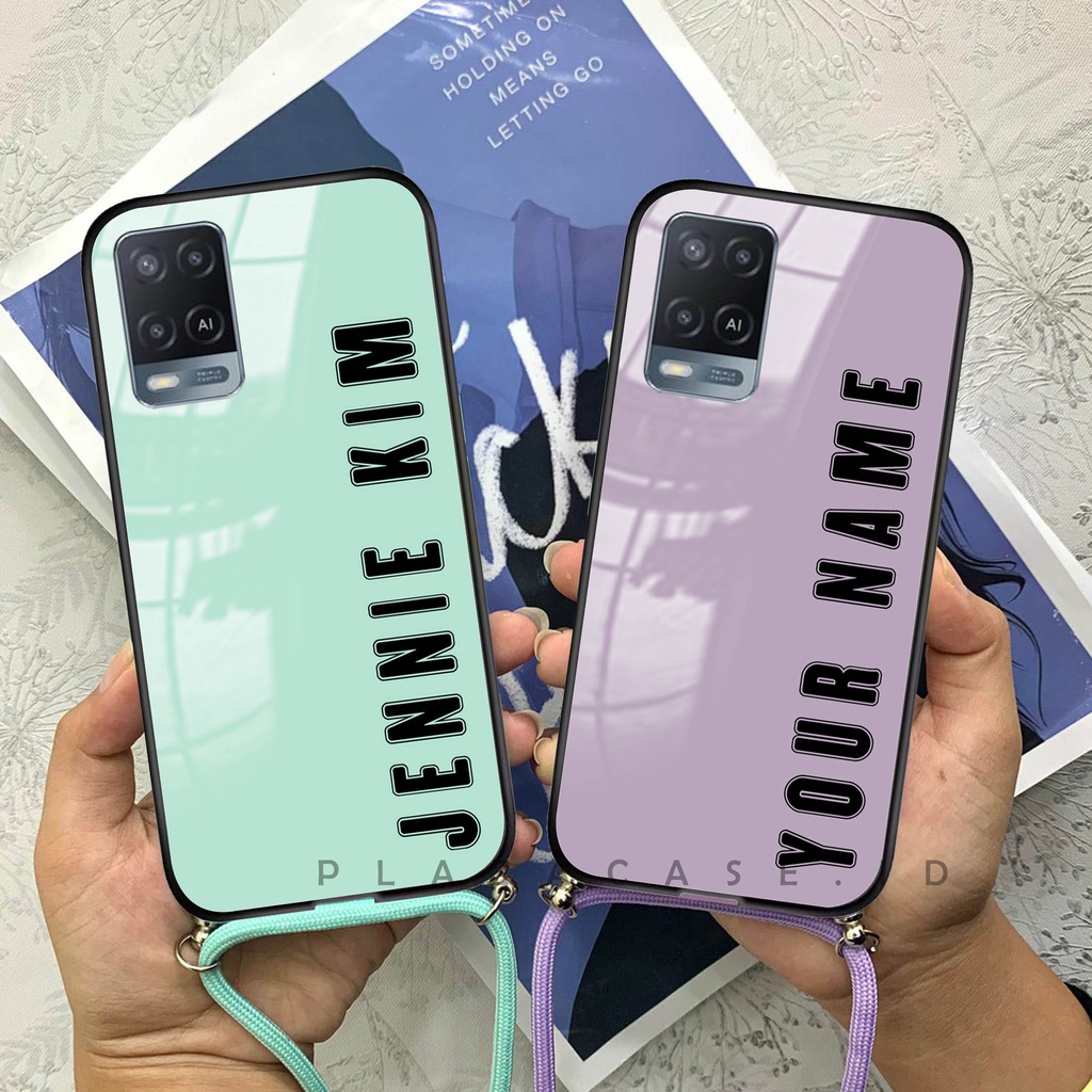 Custom Case Kaca Softcase Akrilik + Tali [K102] for OPPO A54 A16 A15 A74 4G A74 5G A31 2020 A52 A92 RENO 4 RENO 4F RENO 5 RENO 6 4G |  Case Oppo A16 | Case Oppo A54 | Case Oppo A15 | Casing Oppo A53 | Casing Oppo A5s | Casing Oppo a1k | Casing Oppo A3S