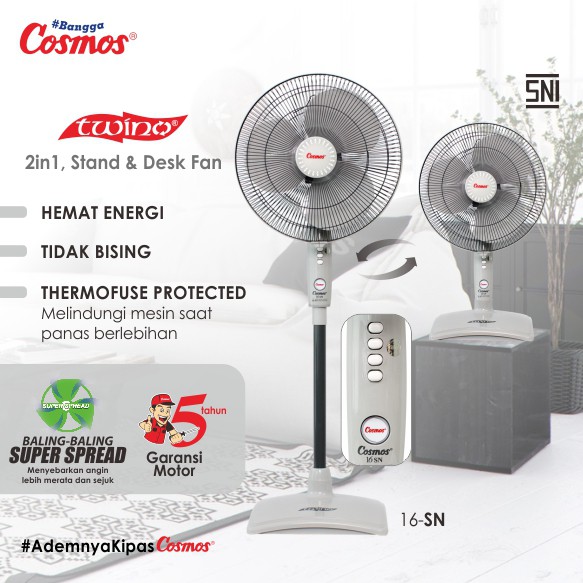 Cosmos Kipas Angin 2 in1 (Stand & Desk) 16-SN-3