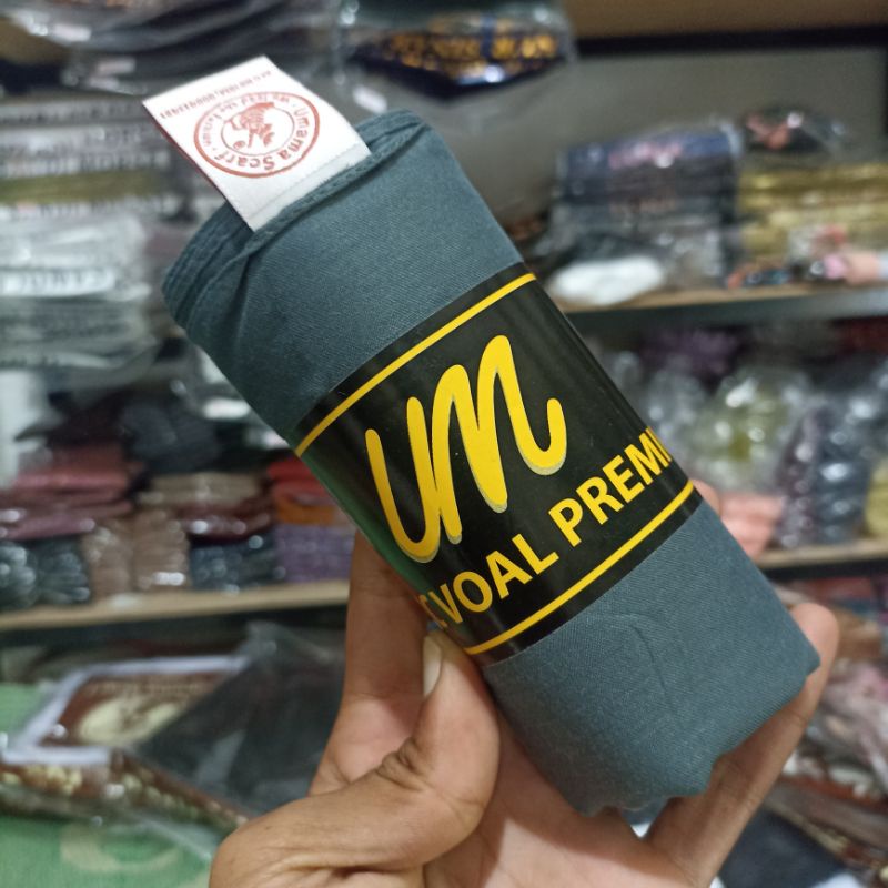 Jilbab UMAMA BASIC VOAL  Original Scarf Jilbab Hijab Kerudung sekolah segiempat seragam kerja polos-Basic Voal Grey